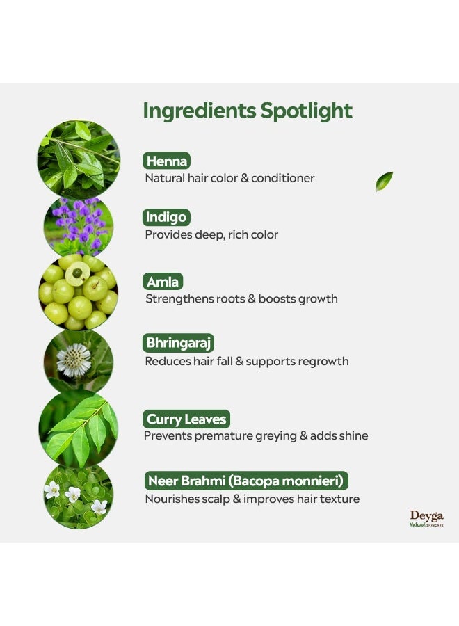 Deyga Natural Hair Color Kit | 100% Plant based | Asia’s 1st Plant-Based Hair Color | Permanent | No Ammonia, No PPD | No Scalp Stain |  125g*2 - Image 4